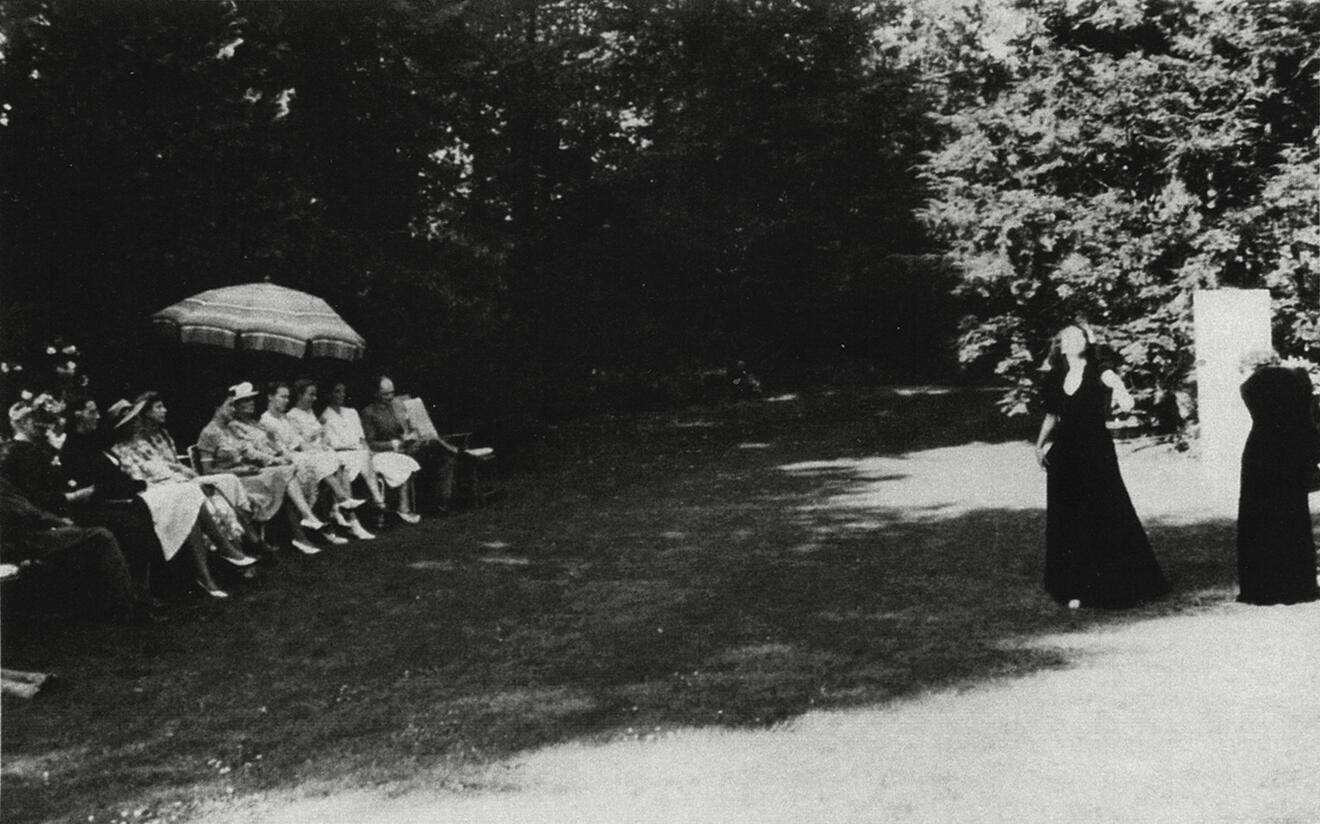 The yard of her friend's grandmother's house, 1943.